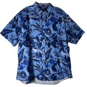Polo Ralph Lauren Mens Classic Fit Shirt Sz 2XL Blue Hawaiian Tropical Preppy
